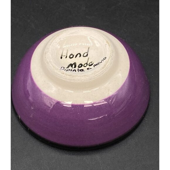 Mexican Hand Painted Tulip Mini Bowl Trinket Side Dish Red Salt Cellar - Picture 6 of 8